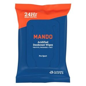 3/$10 Mando Pro Sport Acidified Deodorant Wipes 15 Count